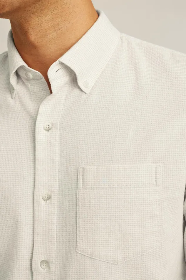 Men Flannels and Shirt Jackets Bonobos Everyday Lightweight Flannel Shirt Oatmeal Micro Houndstooth