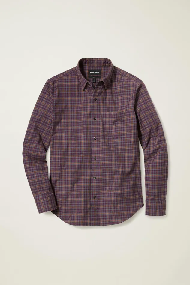 Men Flannels and Shirt Jackets Bonobos Everyday Lightweight Flannel Shirt Smoketown Check