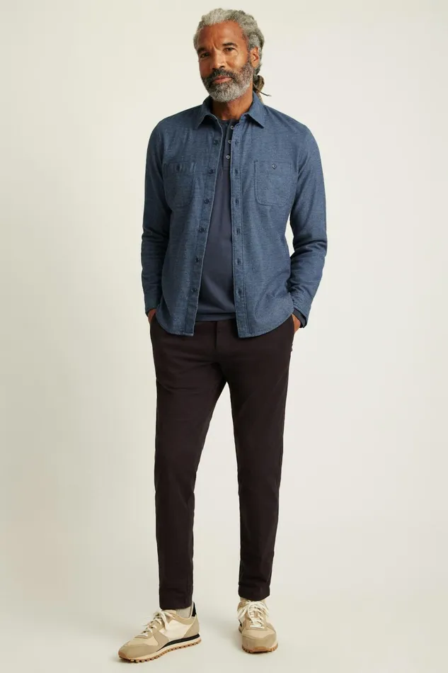 Men Flannels and Shirt Jackets Bonobos Fireside Flannel Shirt Blue Twill Dobby Men Flannels and Shirt Jackets Bonobos Fireside Flannel Shirt Blue Twill Dobby