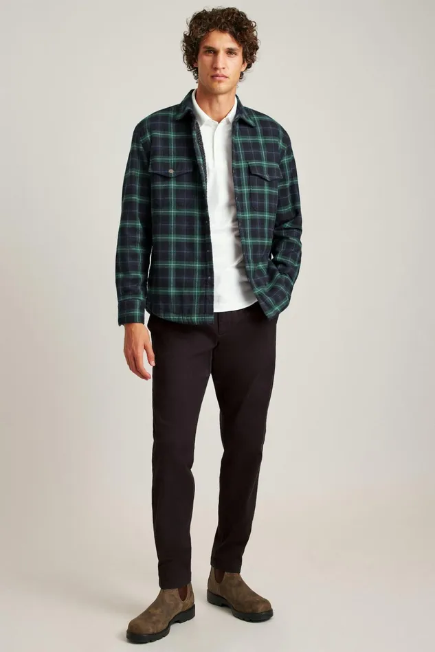 Men Flannels and Shirt Jackets Bonobos Sherpa Shacket Black And Blues Plaid Men Flannels and Shirt Jackets Bonobos Sherpa Shacket Black And Blues Plaid