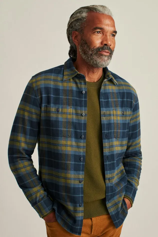 Men Flannels and Shirt Jackets Bonobos Stretch Flannel Shirt Teton Lake Plaid