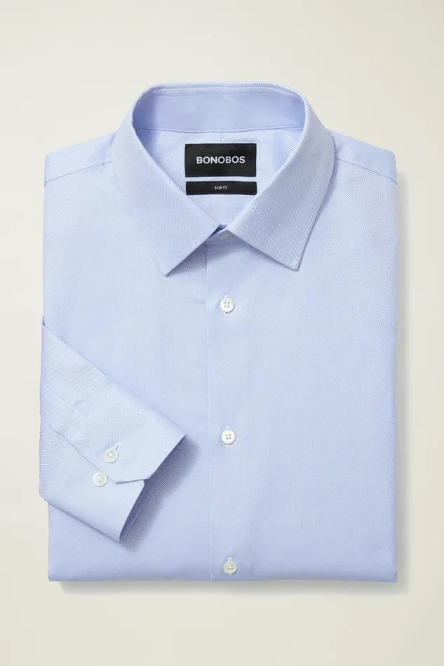 Men Formal Dress Shirts Bonobos Jetsetter Premium Dress Shirt Blue Dobby