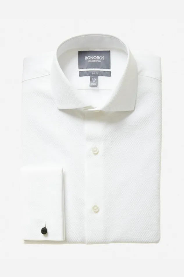 Men Formal Dress Shirts Bonobos Tuxedo Shirt Extended Sizes White Pique