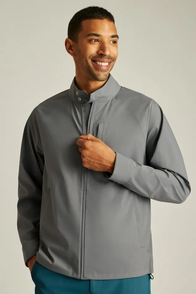 Men Golf Outerwear and Layering Bonobos Elements Shell Golf Jacket Lava Smoke Dark Grey