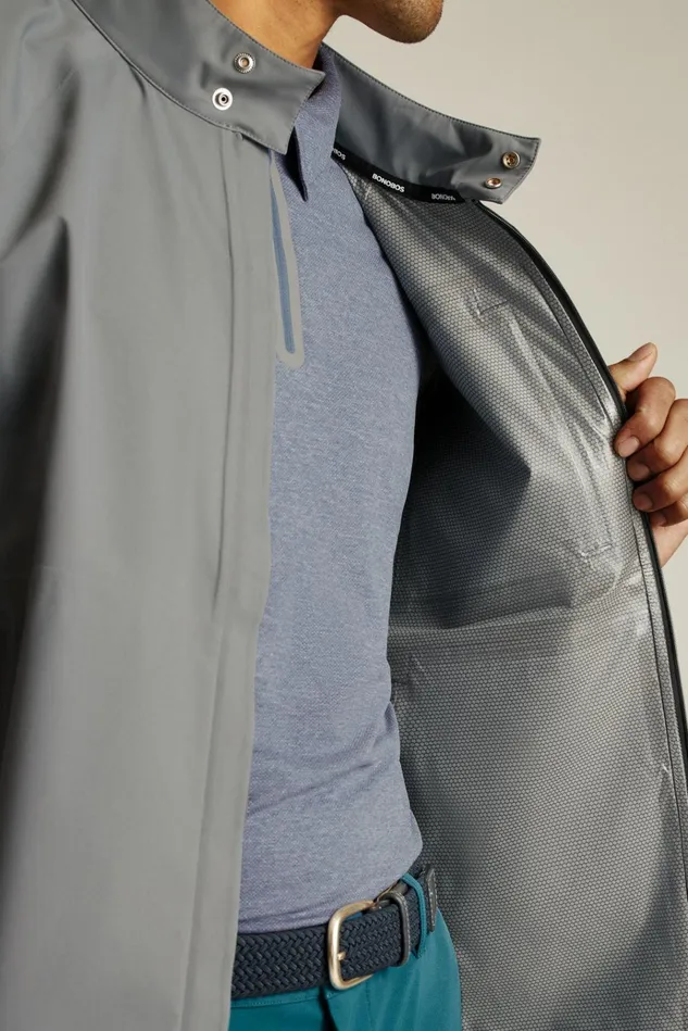 Men Golf Outerwear and Layering Bonobos Elements Shell Golf Jacket Lava Smoke Dark Grey