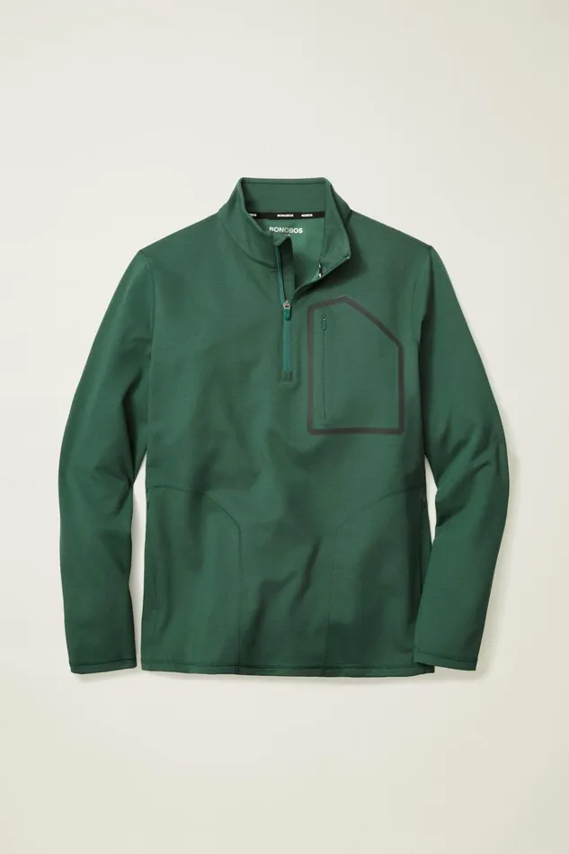 Men Golf Outerwear and Layering Bonobos The Elements Half Zip Green Gables