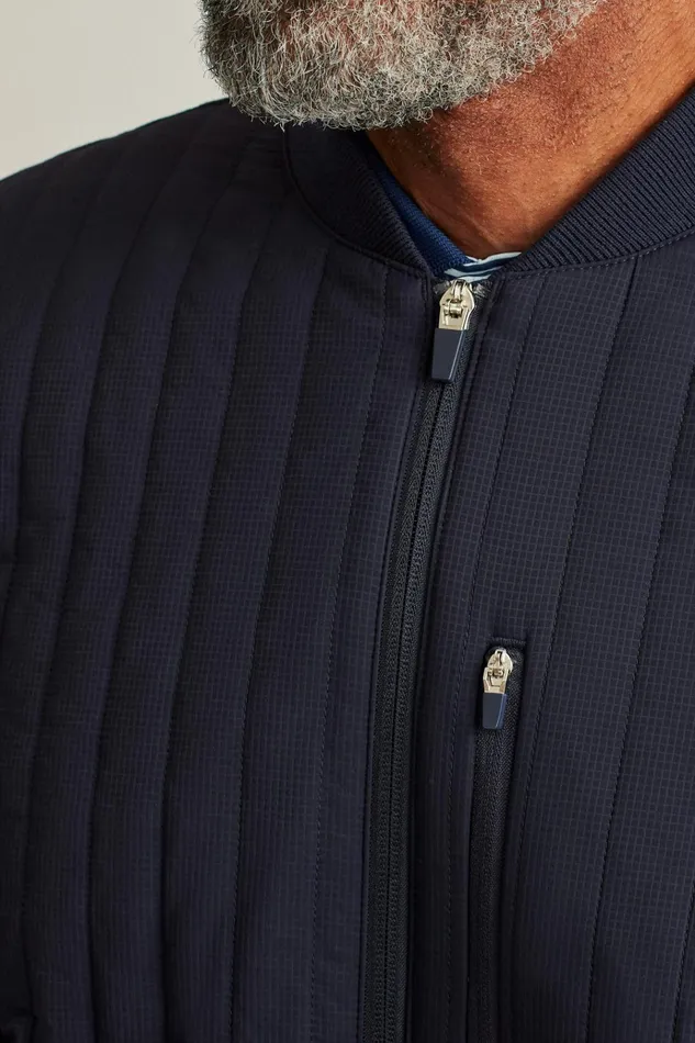 Men Golf Outerwear and Layering Bonobos The Elements Jacket Navy Vertical Stripe