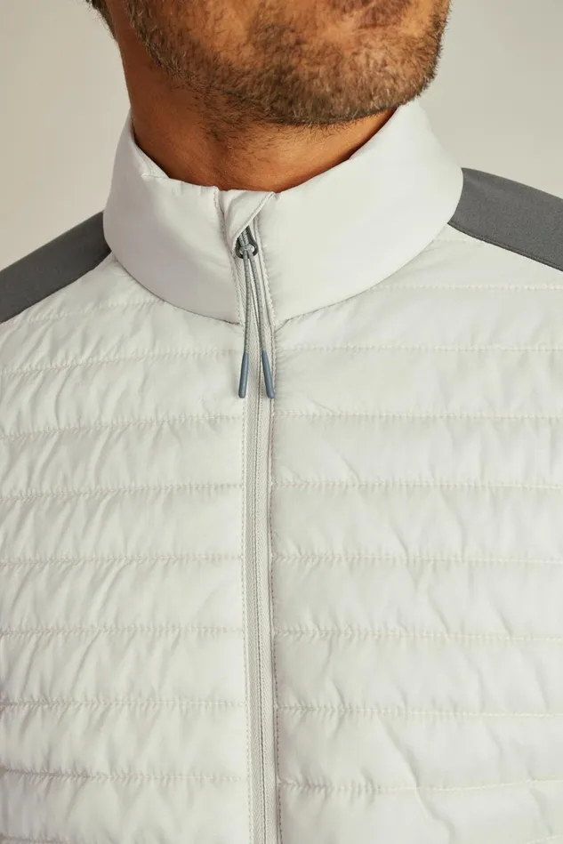 Men Golf Outerwear and Layering Bonobos The Lightweight Hybrid Jacket Lunar Rock Grey And Lava Smoke Dark Grey