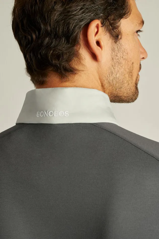 Men Golf Outerwear and Layering Bonobos The Lightweight Hybrid Jacket Lunar Rock Grey And Lava Smoke Dark Grey
