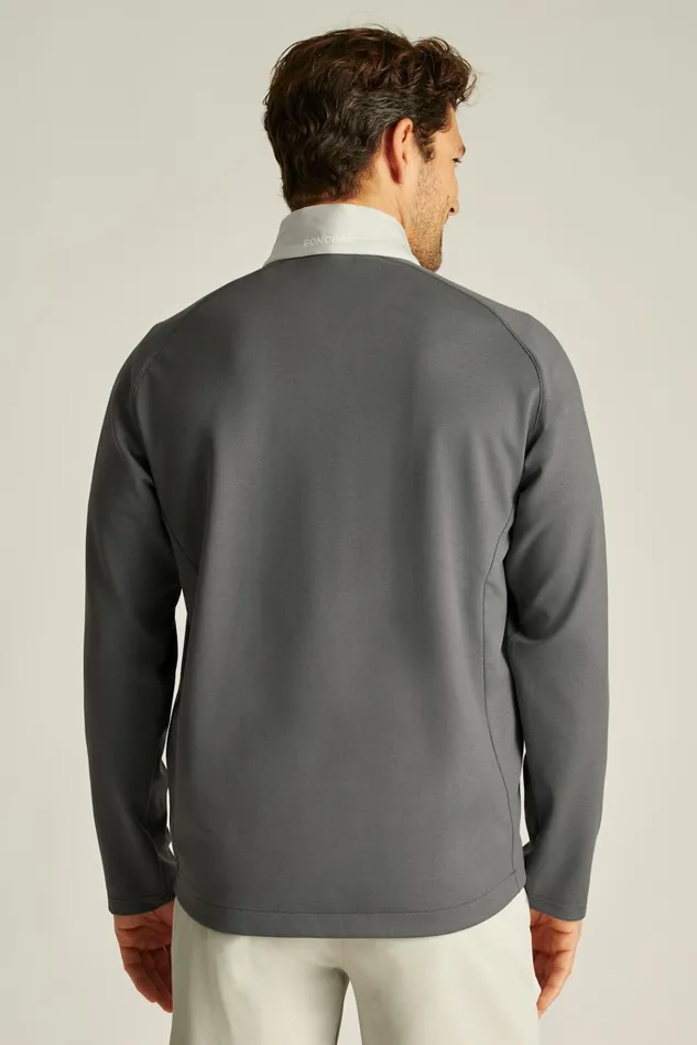 Men Golf Outerwear and Layering Bonobos The Lightweight Hybrid Jacket Lunar Rock Grey And Lava Smoke Dark Grey