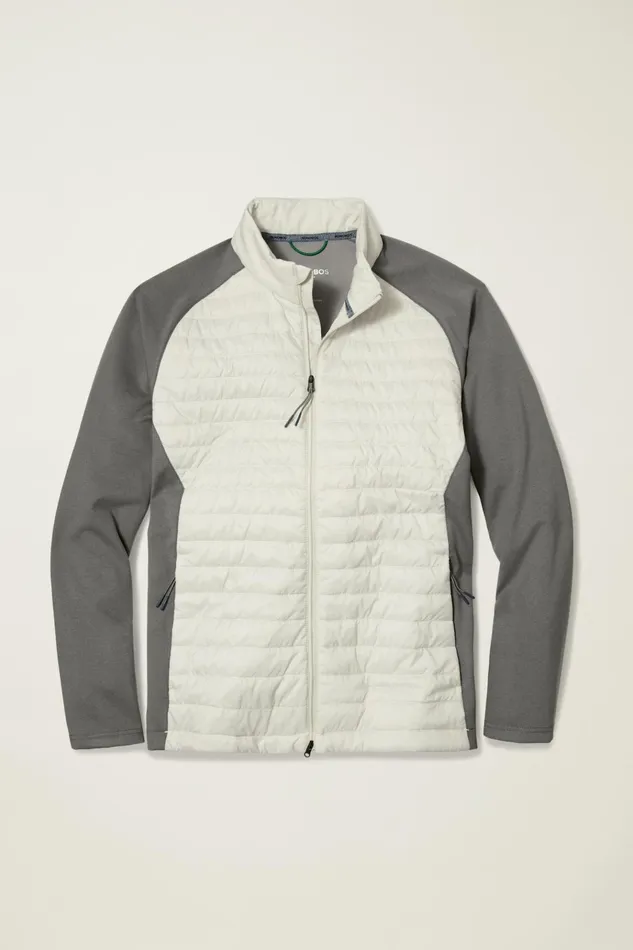 Men Golf Outerwear and Layering Bonobos The Lightweight Hybrid Jacket Lunar Rock Grey And Lava Smoke Dark Grey