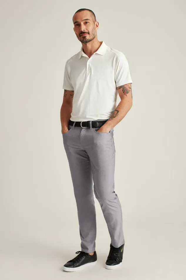 Men Golf Pants Bonobos Lightweight 5Pocket Golf Pant Heather Charcoal