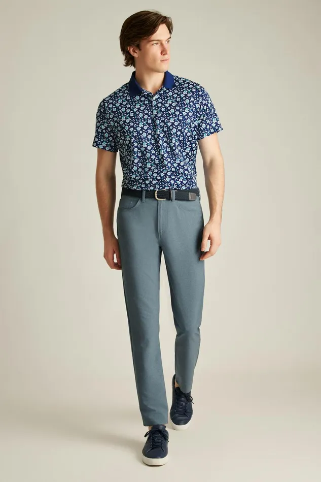 Men Golf Pants Bonobos Performance Link 5Pocket Pants Space Blue Heather