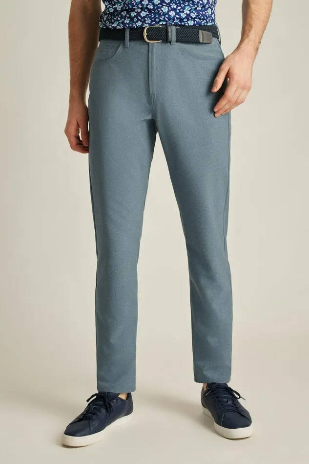 Men Golf Pants Bonobos Performance Link 5Pocket Pants Space Blue Heather