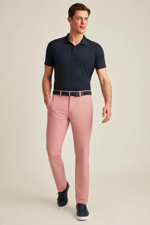 Men Golf Pants Bonobos Performance Link Pants Cherry Malt Heather