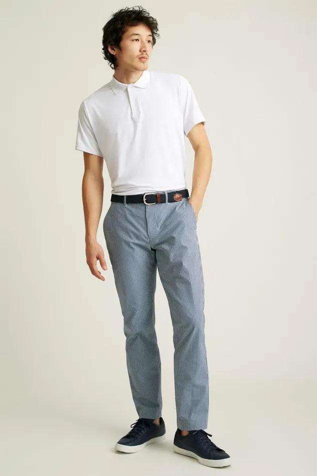 Men Golf Pants Bonobos Performance Seersucker Golf Pant Bluesy Stripe