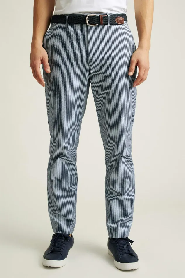 Men Golf Pants Bonobos Performance Seersucker Golf Pant Bluesy Stripe