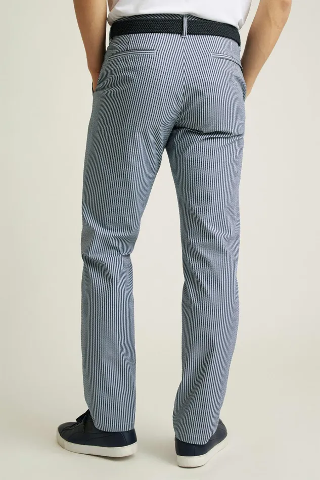 Men Golf Pants Bonobos Performance Seersucker Golf Pant Bluesy Stripe