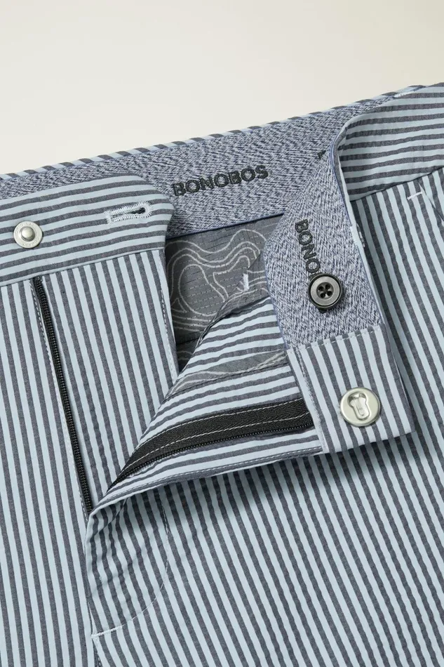 Men Golf Pants Bonobos Performance Seersucker Golf Pant Bluesy Stripe
