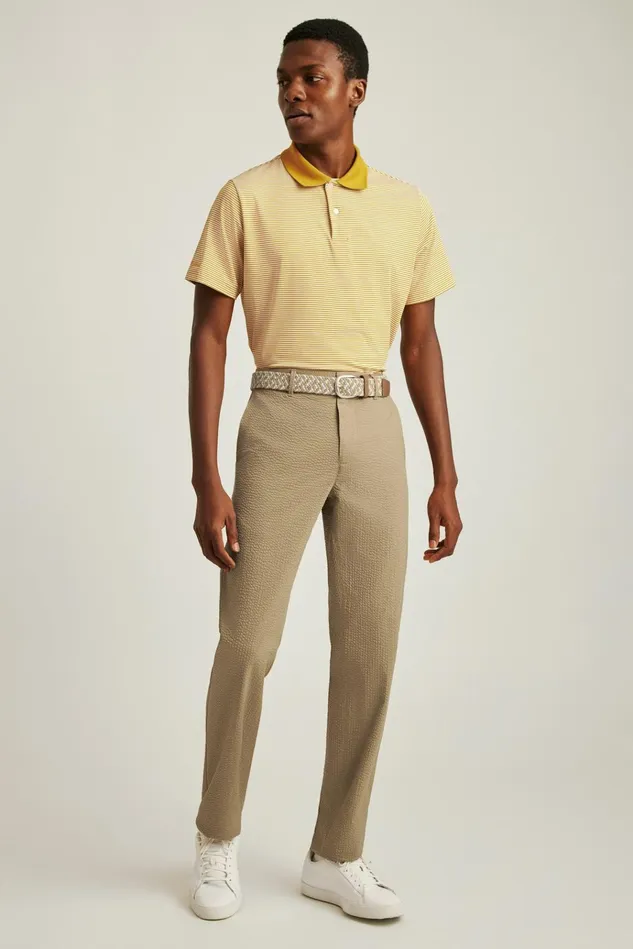 Men Golf Pants Bonobos Performance Seersucker Golf Pant Khaki Seersucker Stripe