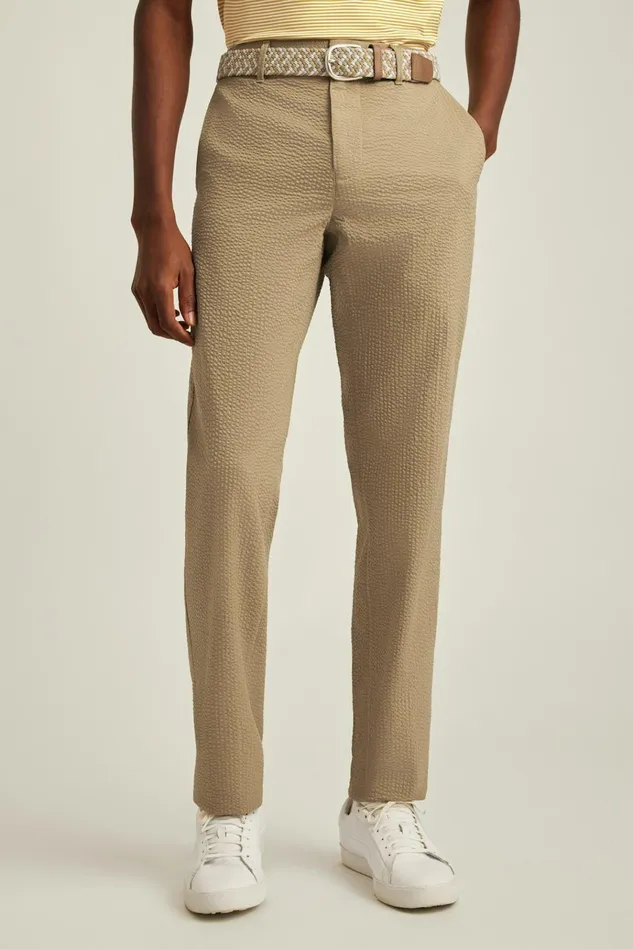 Men Golf Pants Bonobos Performance Seersucker Golf Pant Khaki Seersucker Stripe