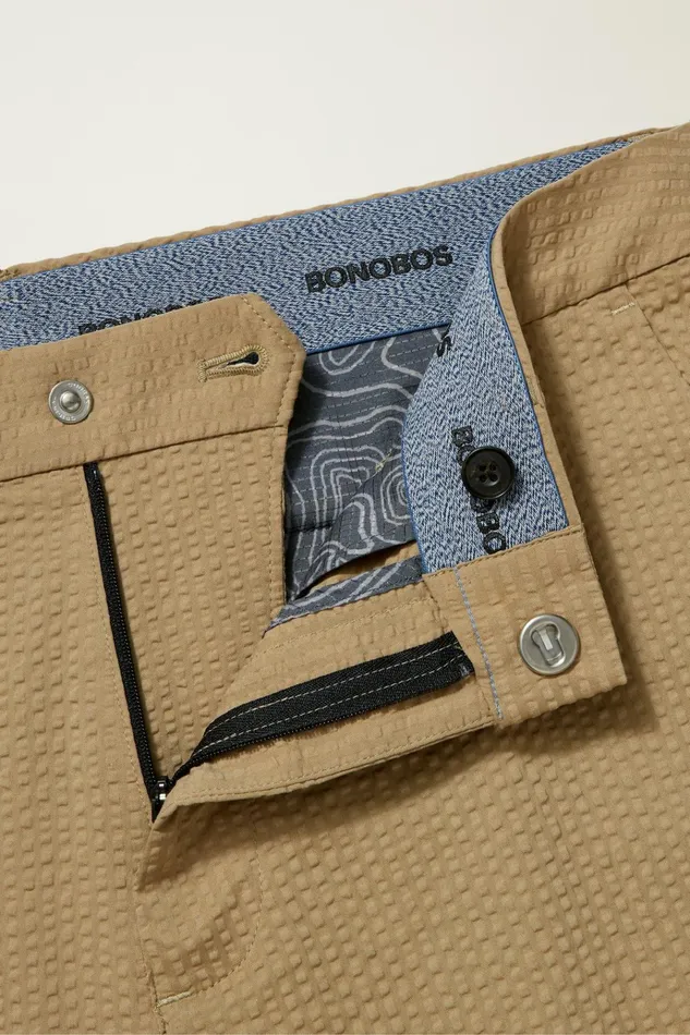 Men Golf Pants Bonobos Performance Seersucker Golf Pant Khaki Seersucker Stripe
