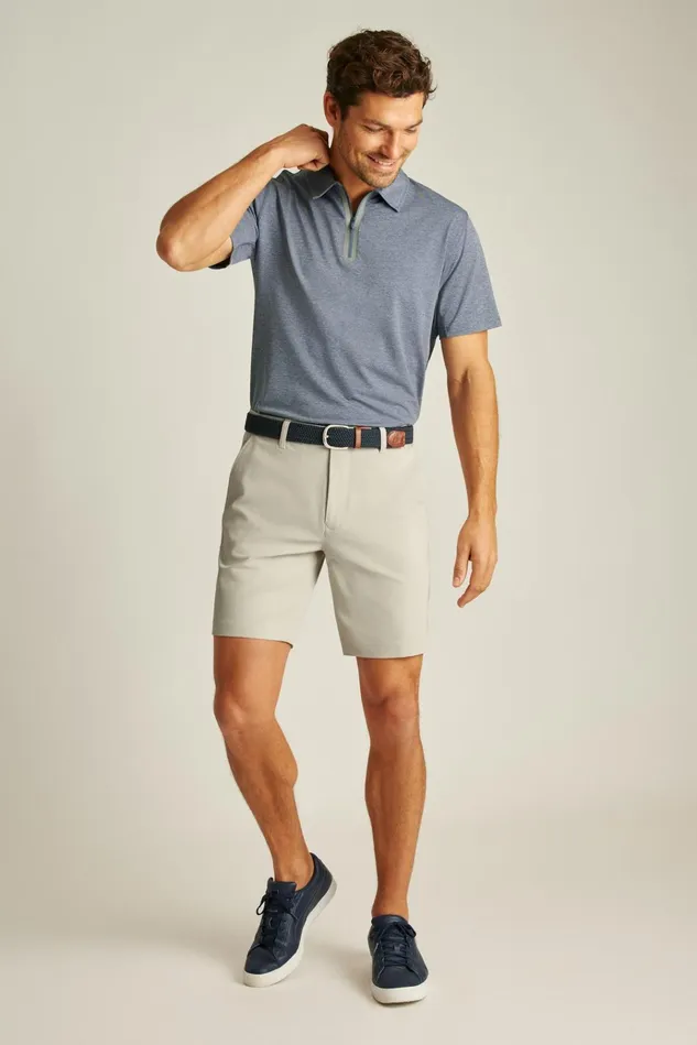 Men Golf Polos and Tops Bonobos All Day Zip Golf Polo Space Blue