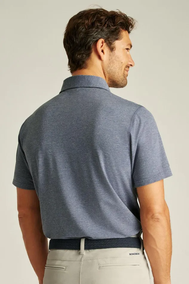 Men Golf Polos and Tops Bonobos All Day Zip Golf Polo Space Blue