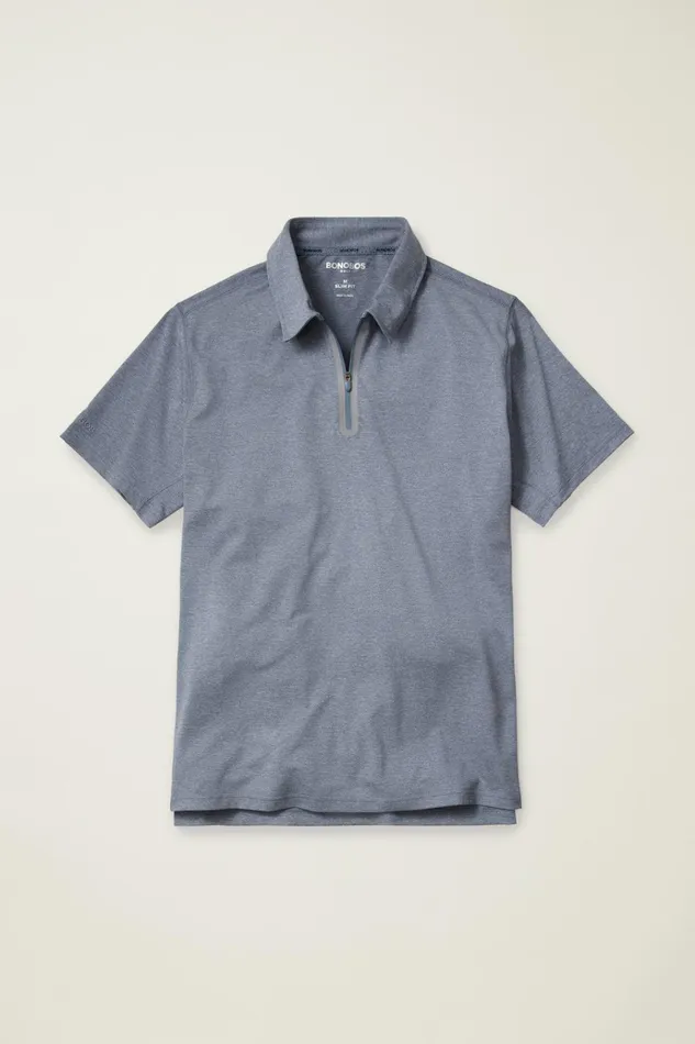Men Golf Polos and Tops Bonobos All Day Zip Golf Polo Space Blue