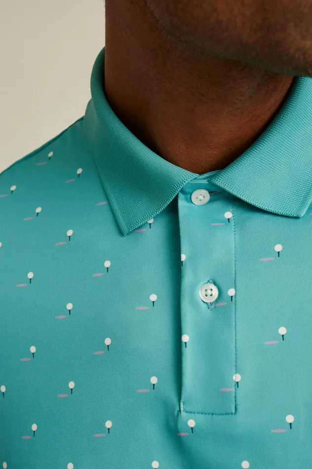 Men Golf Polos and Tops Bonobos Limited Edition Performance Golf Polo Aqua Blue Aces