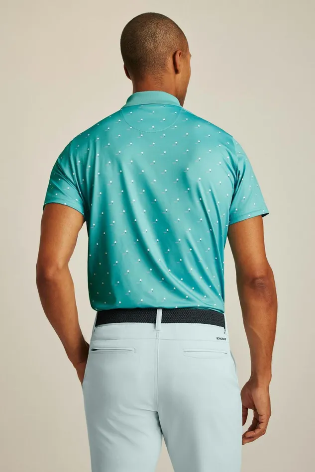 Men Golf Polos and Tops Bonobos Limited Edition Performance Golf Polo Aqua Blue Aces