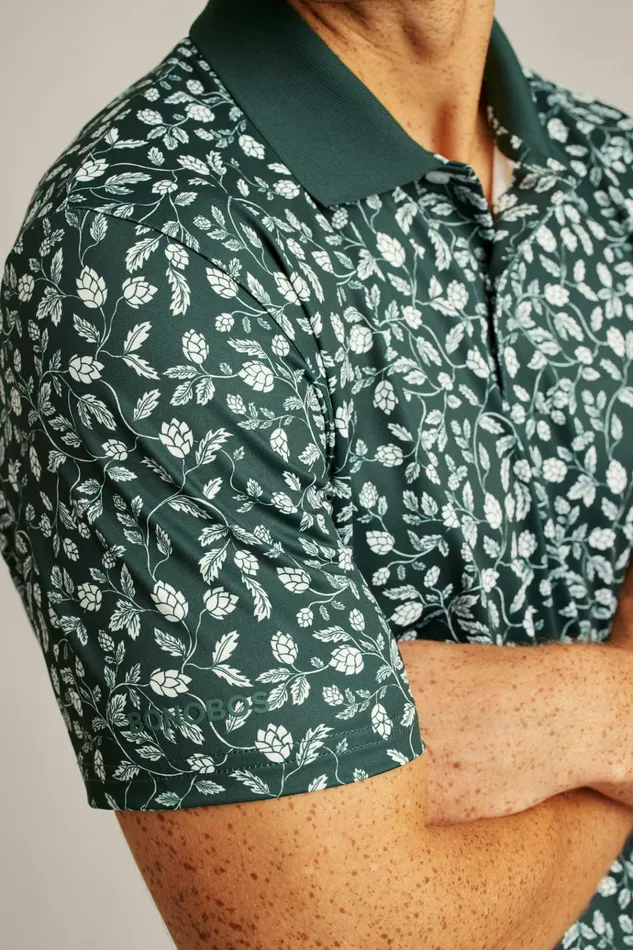 Men Golf Polos and Tops Bonobos Limited Edition Performance Golf Polo Moss Hops
