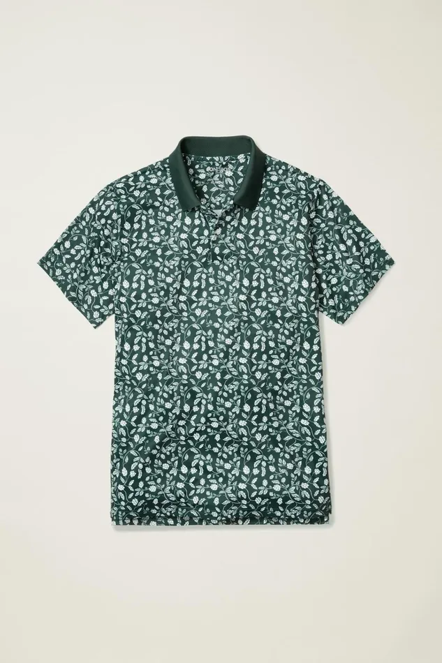 Men Golf Polos and Tops Bonobos Limited Edition Performance Golf Polo Moss Hops