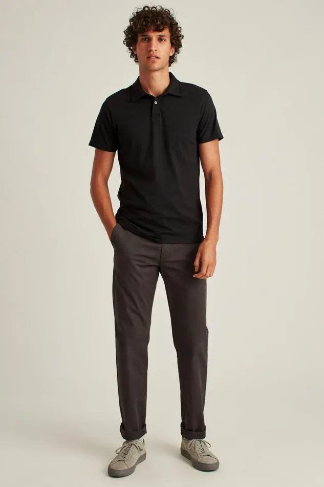 Men Golf Polos and Tops Bonobos Pima Performance Polo Jet Black