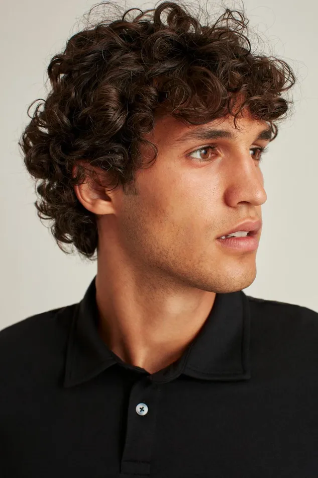 Men Golf Polos and Tops Bonobos Pima Performance Polo Jet Black