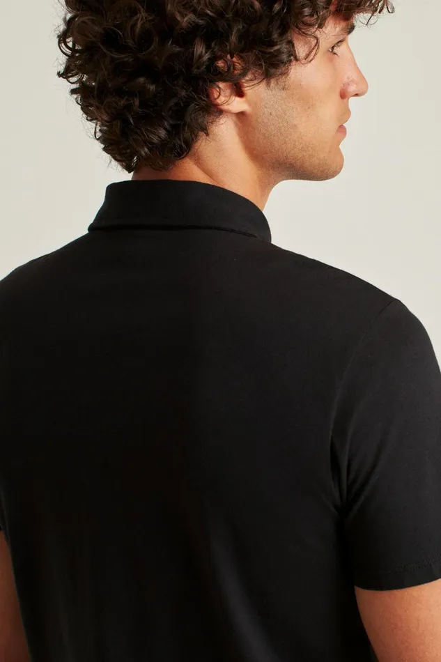 Men Golf Polos and Tops Bonobos Pima Performance Polo Jet Black