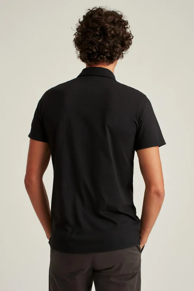 Men Golf Polos and Tops Bonobos Pima Performance Polo Jet Black