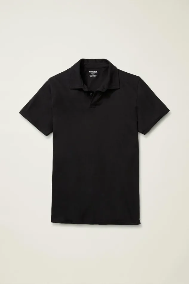 Men Golf Polos and Tops Bonobos Pima Performance Polo Jet Black