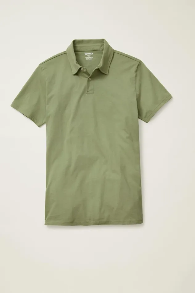 Men Golf Polos and Tops Bonobos Pima Performance Polo Moss Green