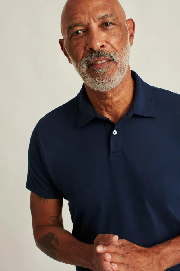 Men Golf Polos and Tops Bonobos Pima Performance Polo Navy