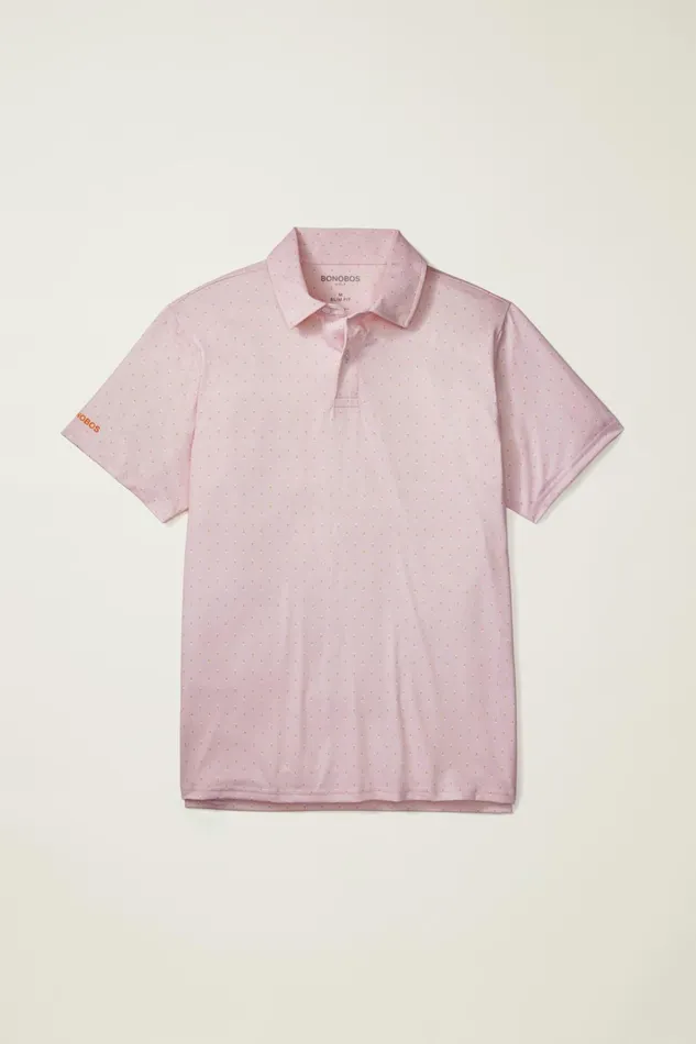 Men Golf Polos and Tops Bonobos The Performance Golf Polo Pink Golf Tee Geo