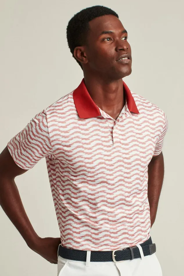 Men Golf Polos and Tops Bonobos The Tour Golf Polo Textured Wave