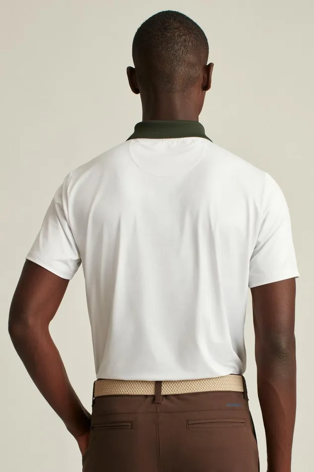 Men Golf Polos and Tops Bonobos The Tour Golf Polo White Duffel Green Stripe