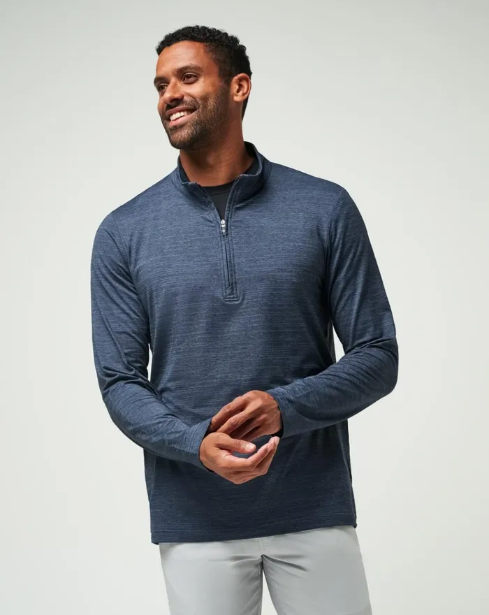 Men Hoodies and Sweatshirts TravisMathew THE HEATER QUARTER ZIP Vintage Indigoblack