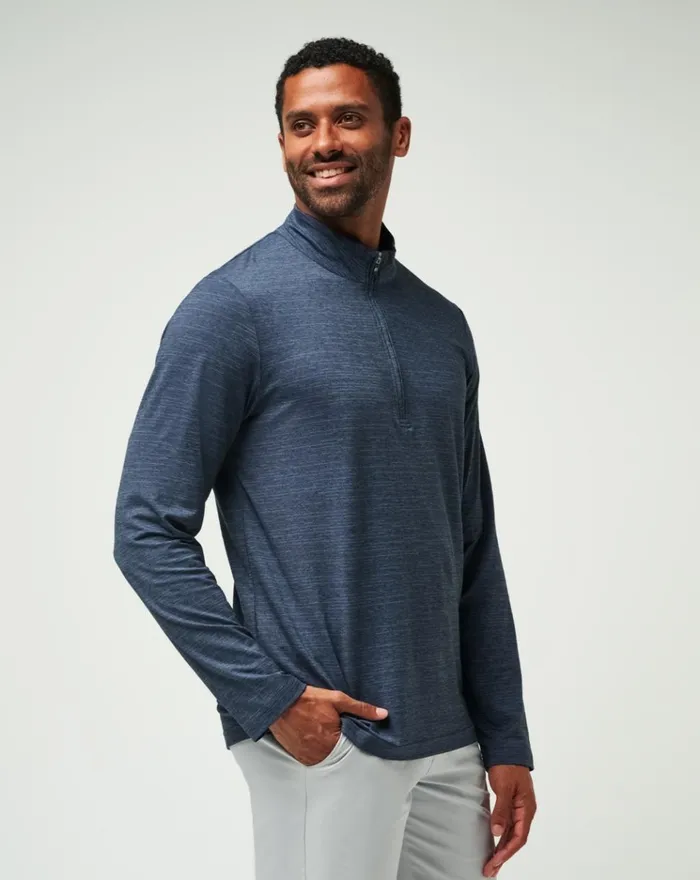 Men Hoodies and Sweatshirts TravisMathew THE HEATER QUARTER ZIP Vintage Indigoblack