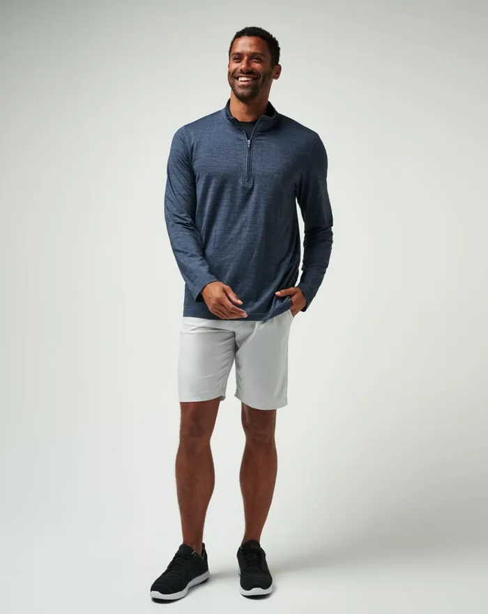 Men Hoodies and Sweatshirts TravisMathew THE HEATER QUARTER ZIP Vintage Indigoblack