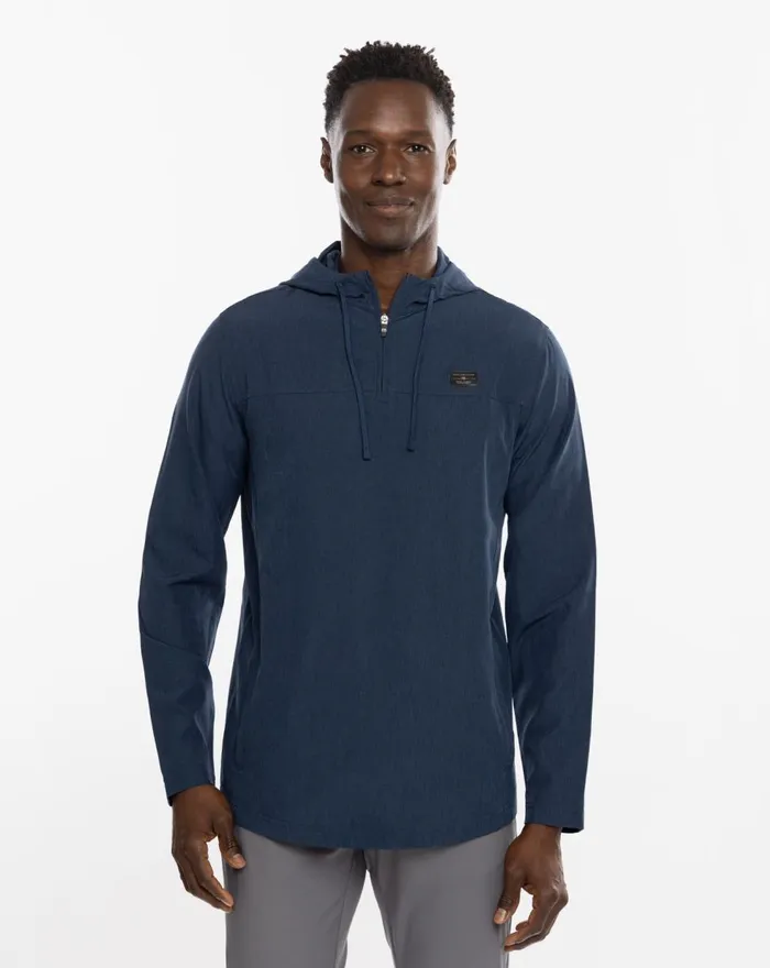 Men Hoodies and Sweatshirts TravisMathew TOPFLIGHT QUARTER ZIP HOODIE Insignia