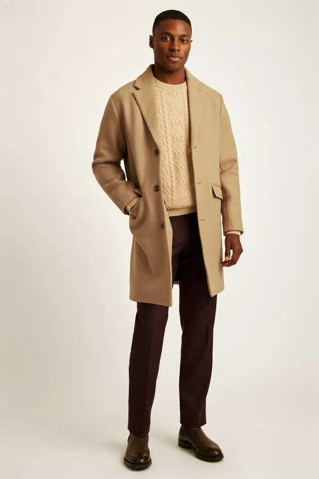 Men Jackets and Coats Bonobos The Italian Wool Topcoat Camel