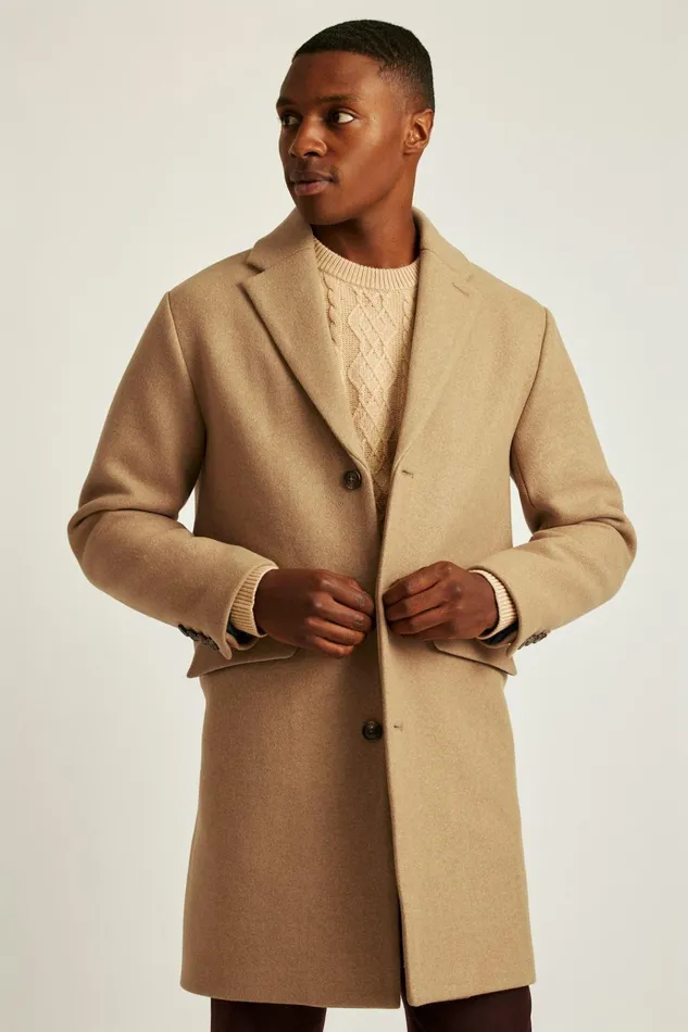 Men Jackets and Coats Bonobos The Italian Wool Topcoat Camel