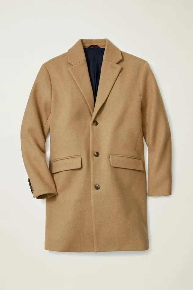 Men Jackets and Coats Bonobos The Italian Wool Topcoat Camel